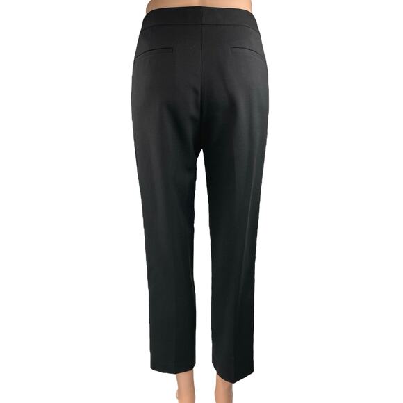 BCBGMaxazria Black Straight Leg High Waist Pintuck Ankle Trousers Dress Pants 4 - Picture 3 of 5